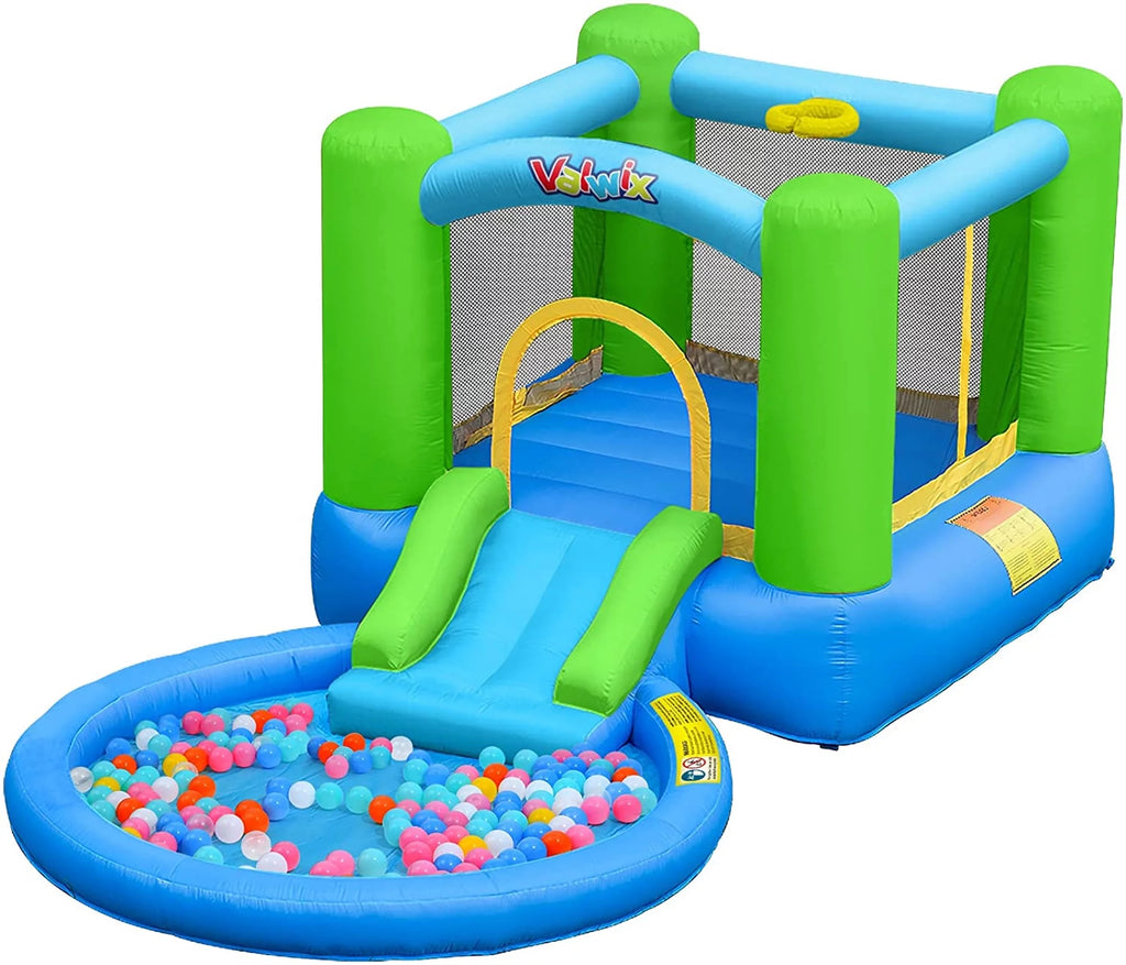 Inflatable Bounce House with Blower, Waterslide & Pool U494