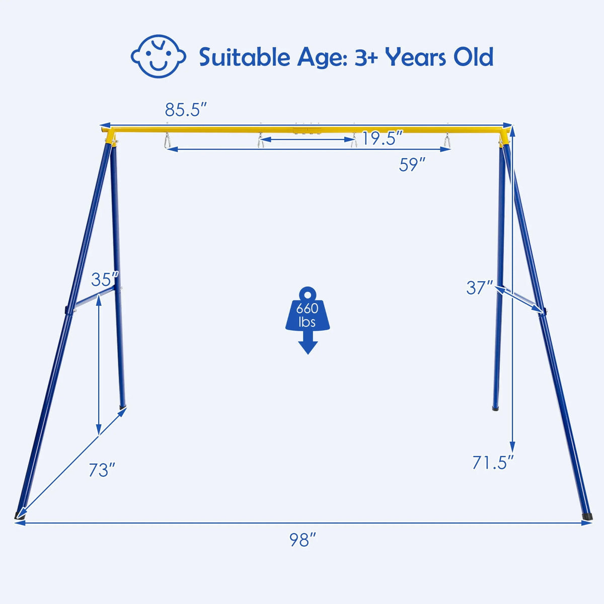 Heavy-Duty Metal Swing Frame Y141339