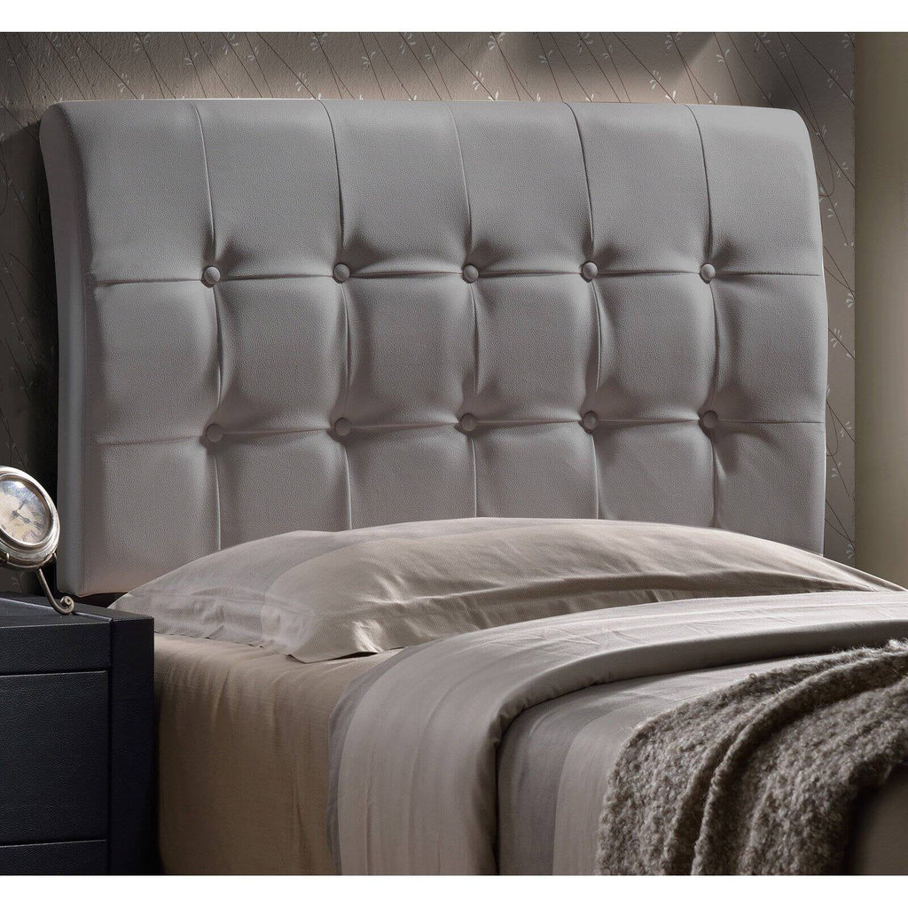 Gray Faux Leather Upholstered Queen Headboard J4423