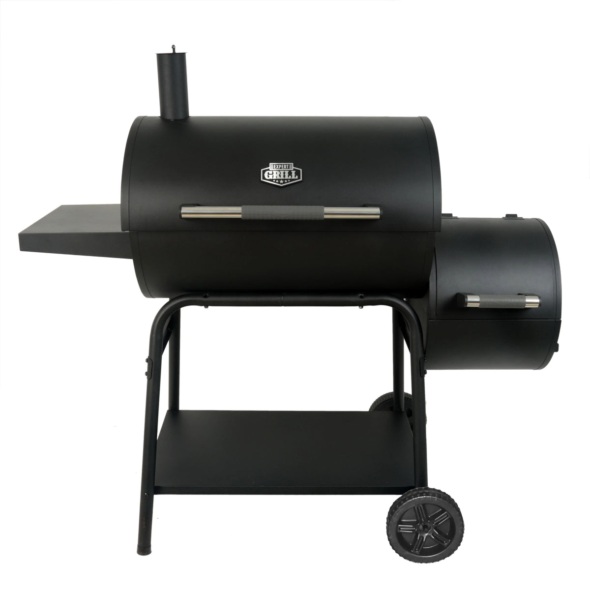 28 Offset Steel Charcoal Smoker Grill with Side Firebox, Black G2779