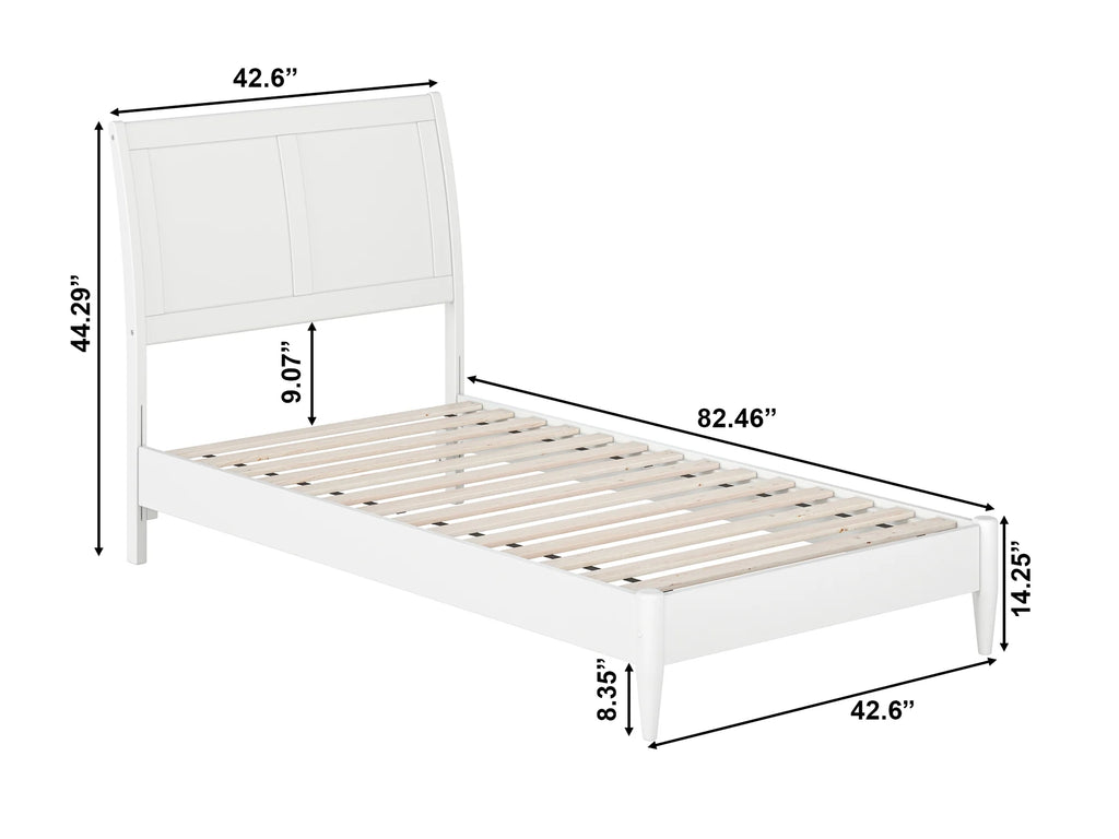 Twin Solid Wood Sleigh Platform Bed F5840
