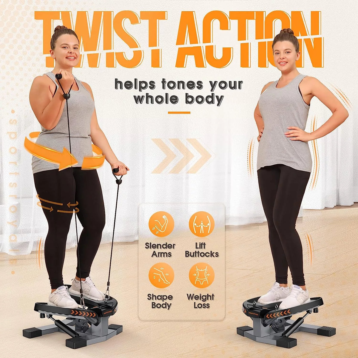 Portable Stair Stepper with Resistance Band R455367