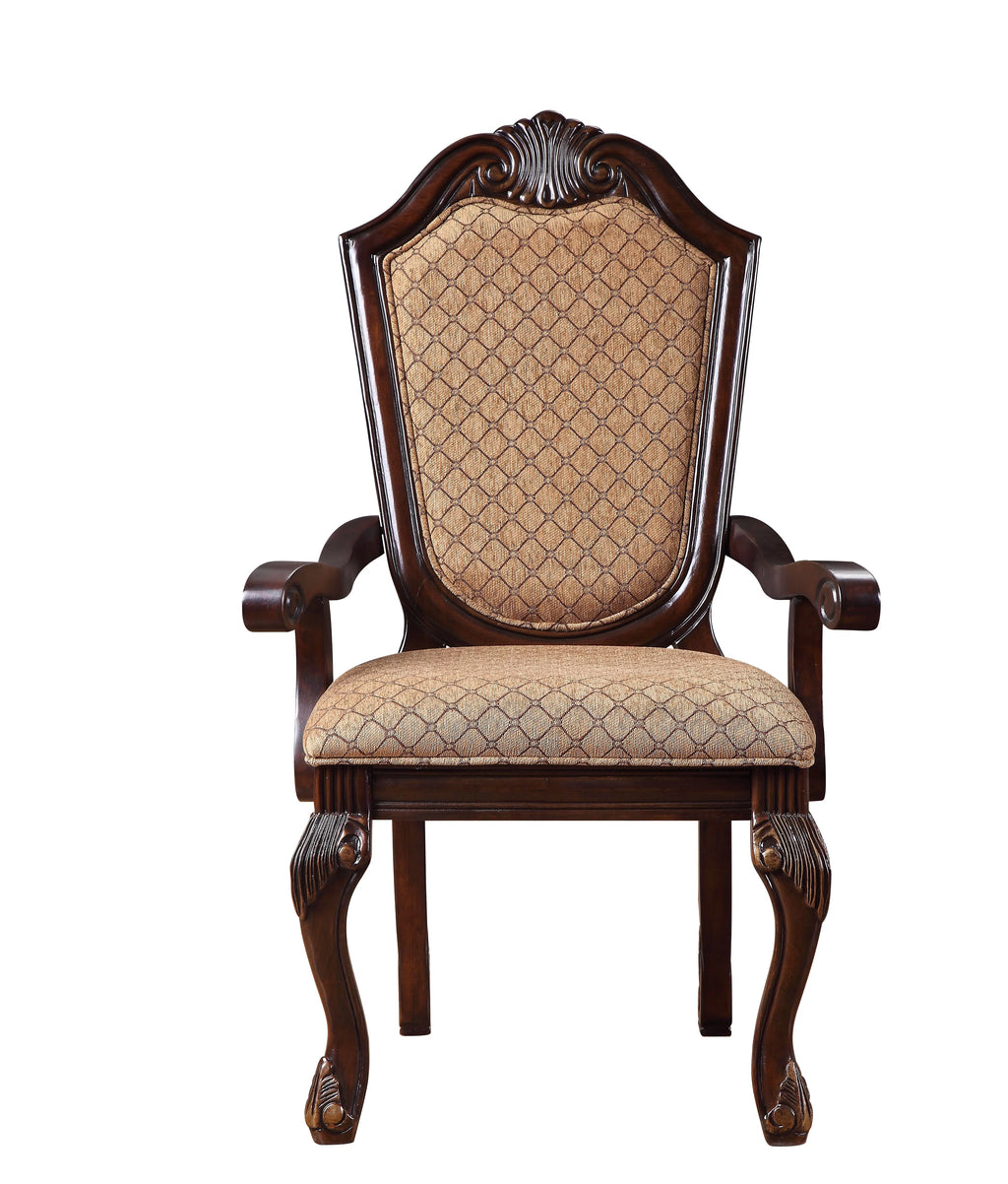 Arm Chair Set-2 Espresso Fabric F8746