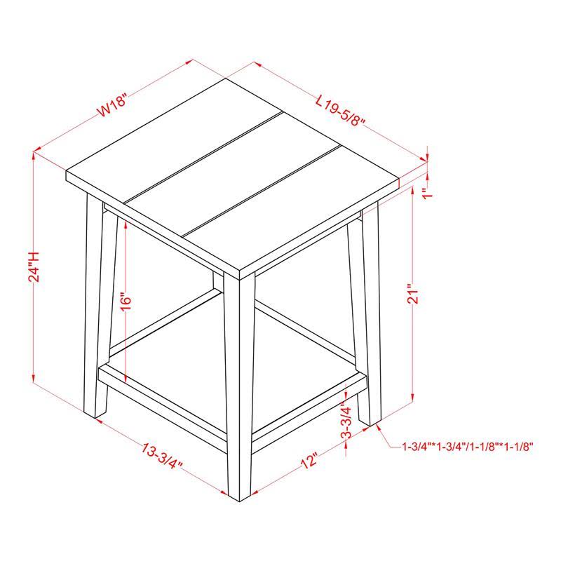 Blue Wood 1-Shelf Side Table Set of 2 M57286