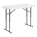 4 Foot Adjustable Folding Table White Granite Q987645