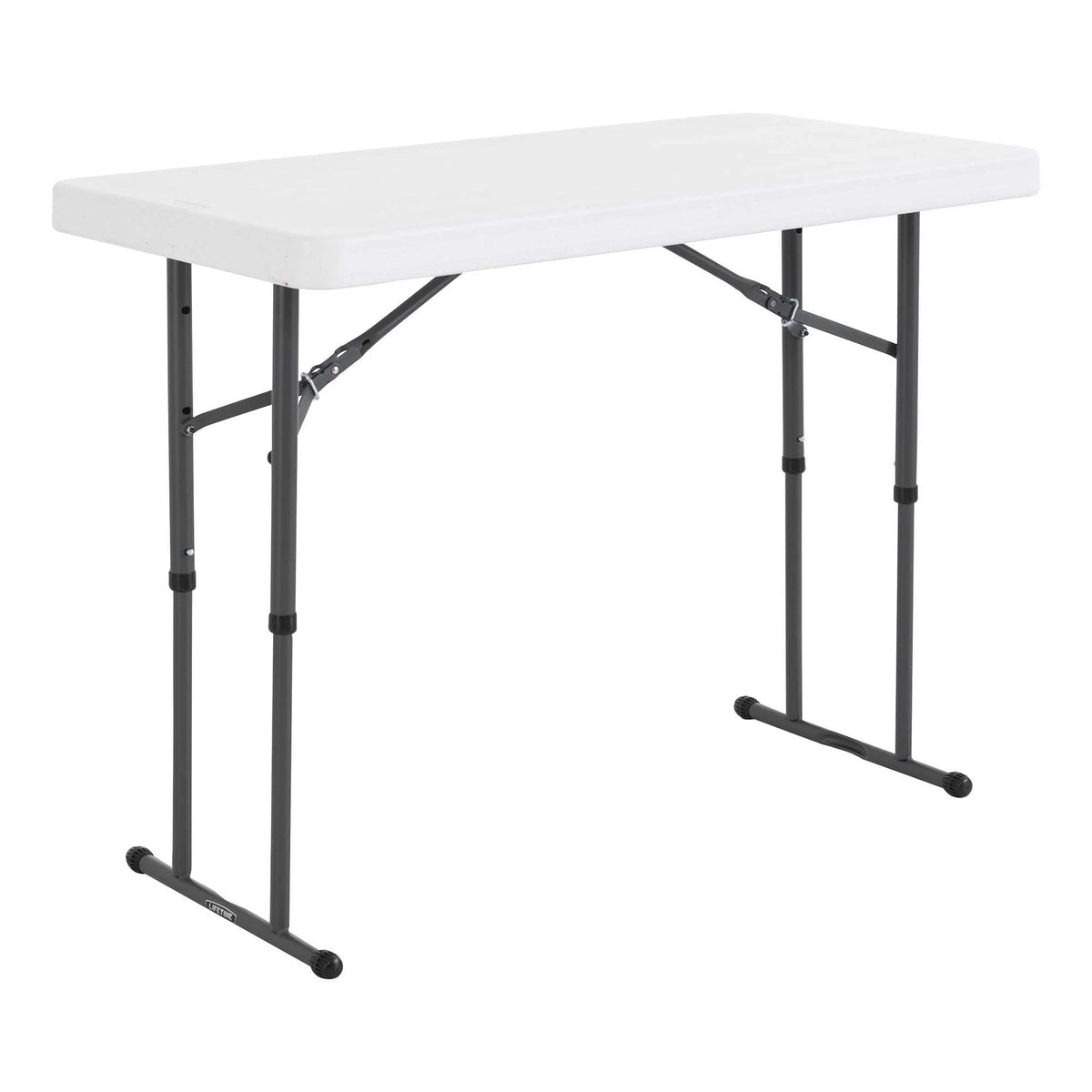 4 Foot Adjustable Folding Table White Granite Q987645