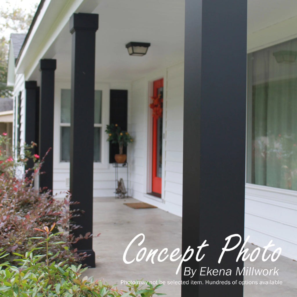 Gloss White Square Aluminum Column with Capital & Base Y966