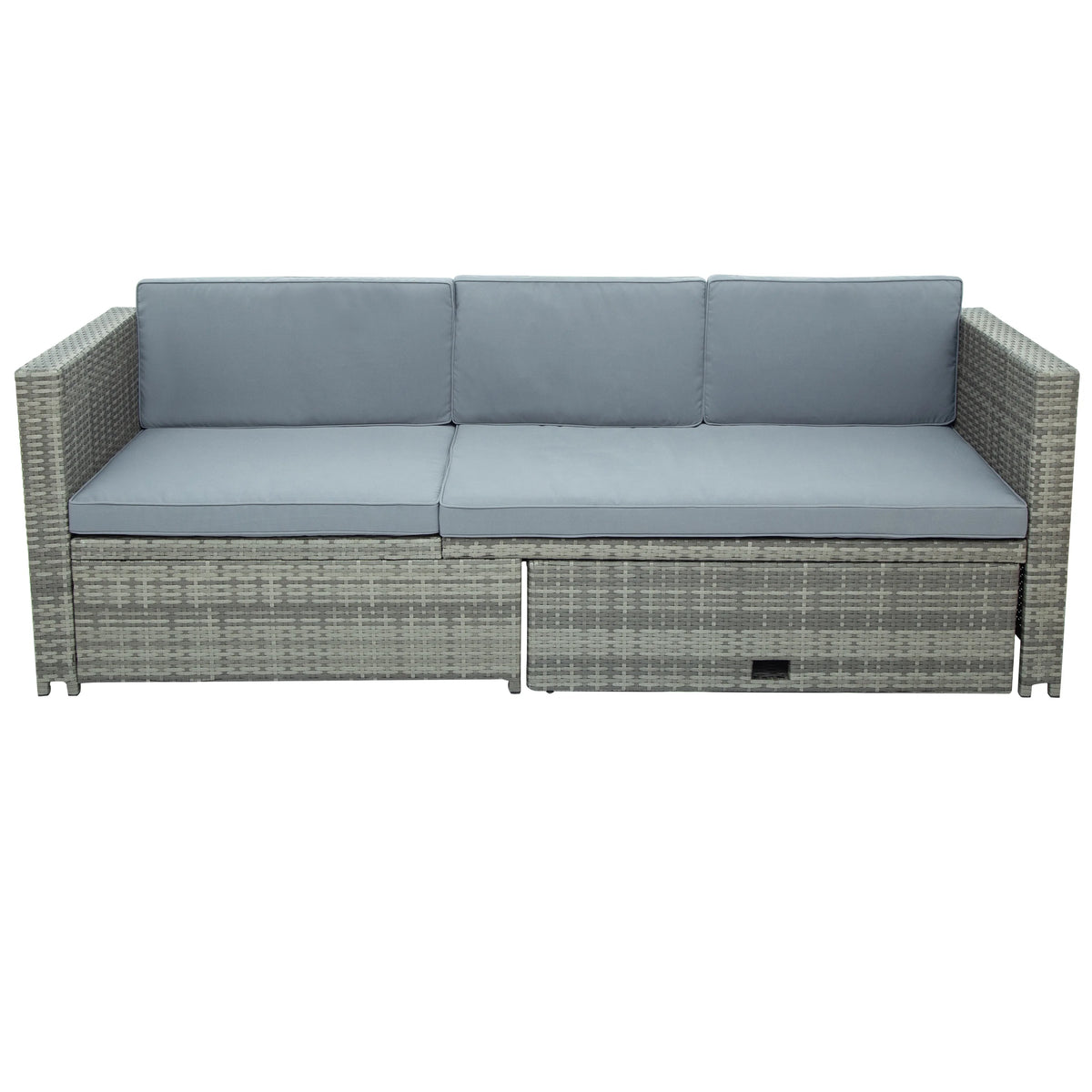 4-Piece All-Weather PE Wicker Patio Sectional Sofa Set with Retractable Table K436474