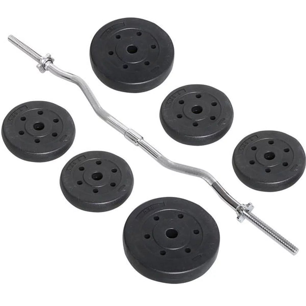 55lb Black Barbell Dumbbell Weightlifting Set B669092