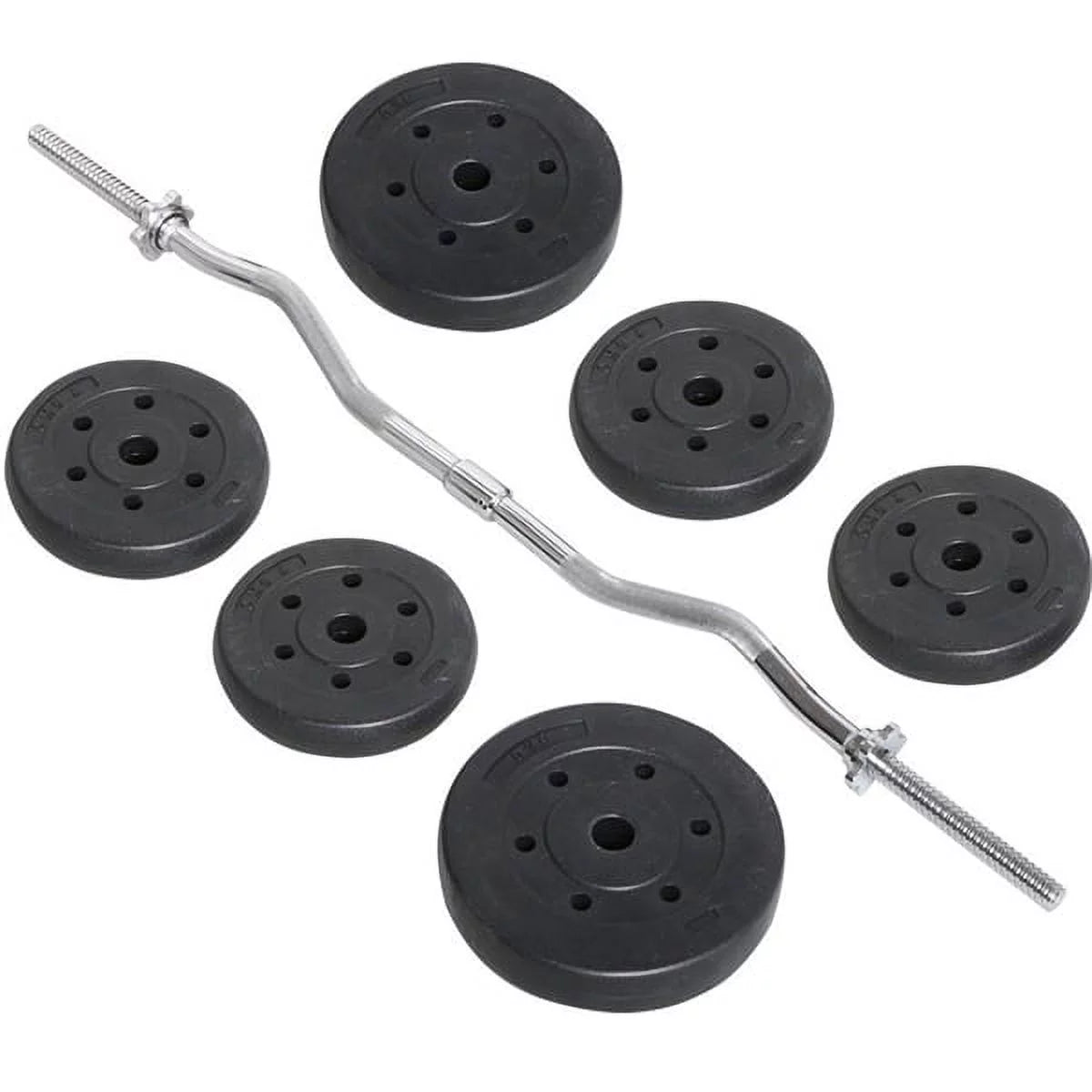 55lb Black Barbell Dumbbell Weightlifting Set B669092