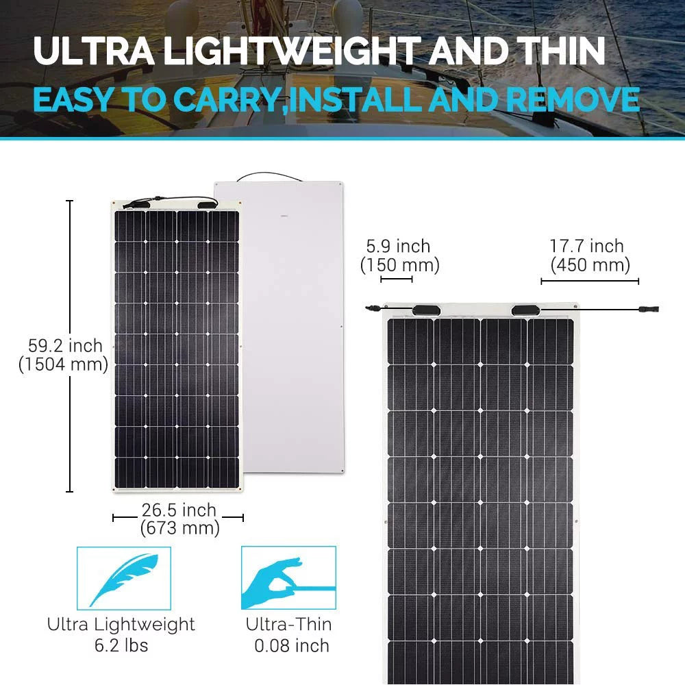 160 Watt 12 Volt Flexible Monocrystalline Solar Panel M328296