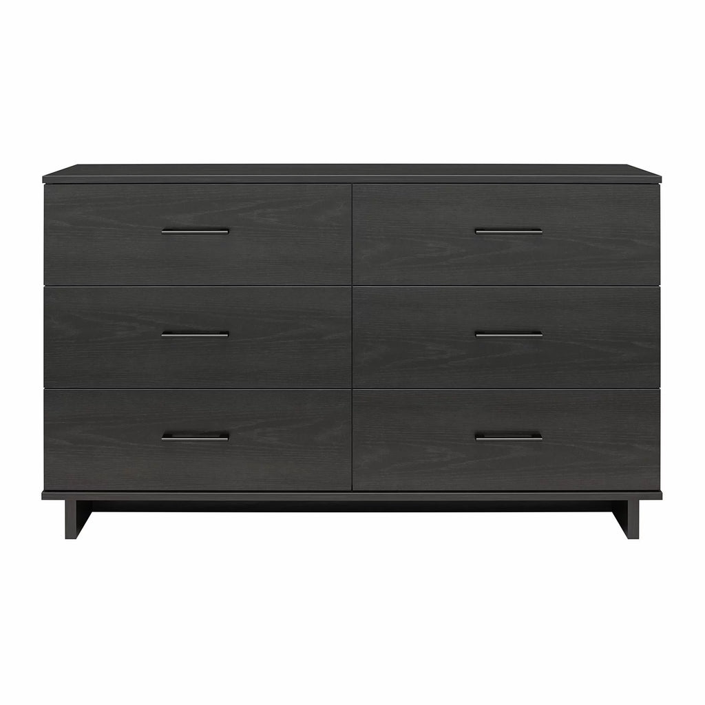Black Oak 6 Drawer Wide Dresser D289