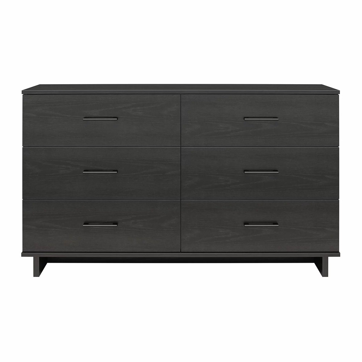 Black Oak 6 Drawer Wide Dresser D289