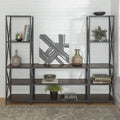 3-Piece Rustic Industrial Bookcase Set M93102