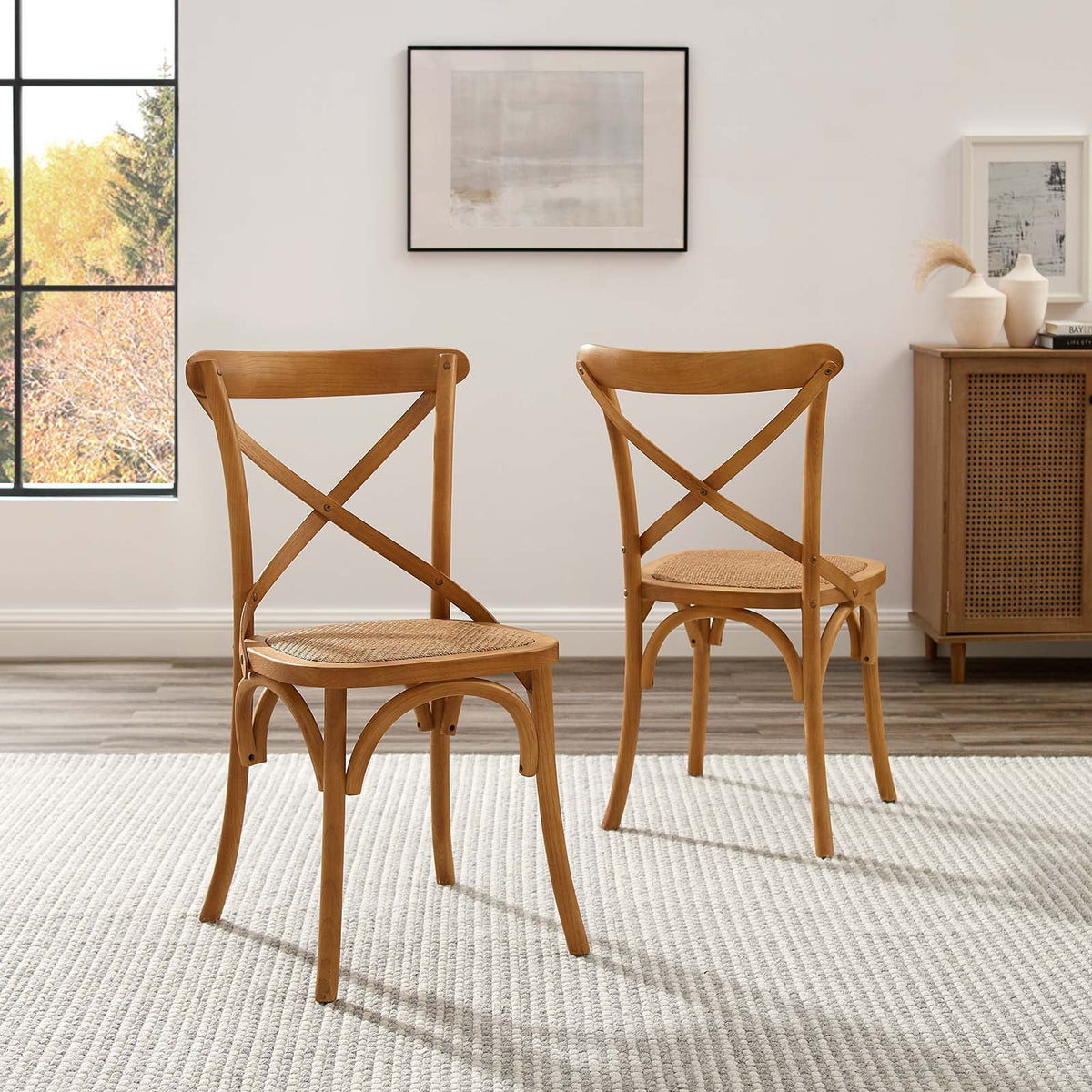Walnut Dining Side Chair Set of 2 Y161