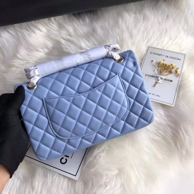 Blue Lambskin Leather Flap Bag A640190