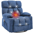 Grey Massage Rocker Recliner Chair with Heat and Vibration U9993
