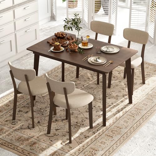 Mid-Century Modern Round 3-Piece Dining Table Set with 2 Chairs W93630
