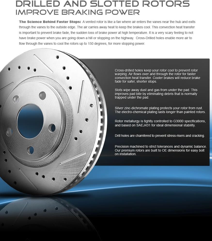 Front and Rear Brake Rotors and Metallic Brake Pads A31307