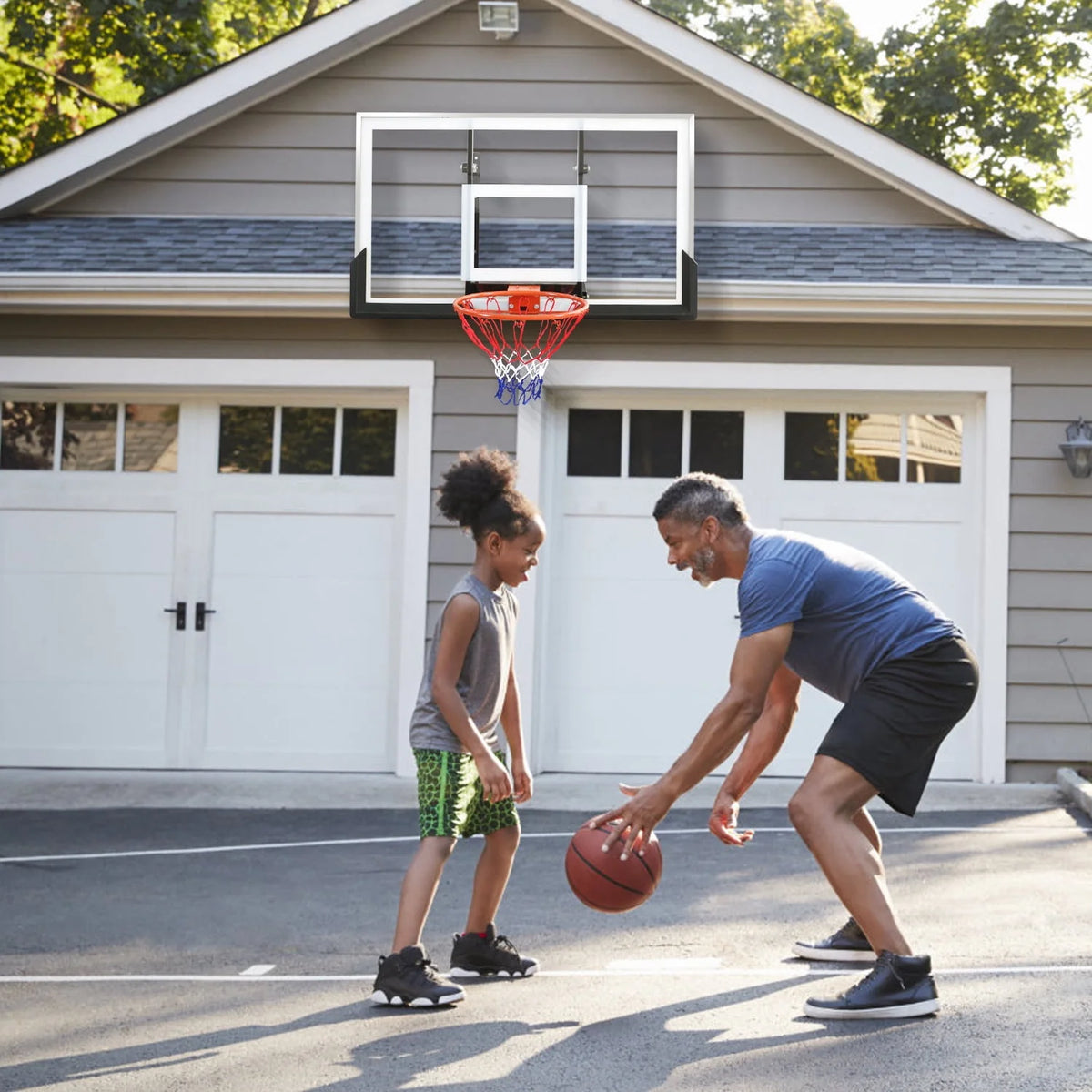 48in Wall-Mounted Basketball Backboard and Rim Combo X91199