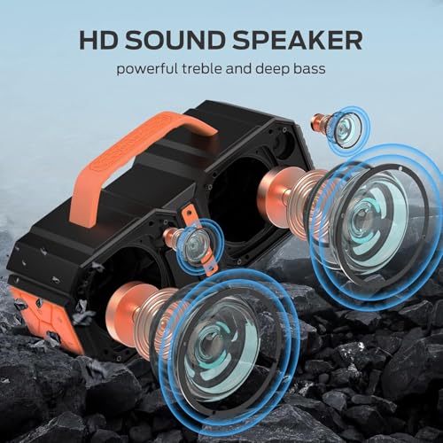 Shock Bluetooth Speakers, Bluetooth 5.4, Waterproof, Portable Wireless Speakers, 60W Super Power, Outdoor Speaker E410912