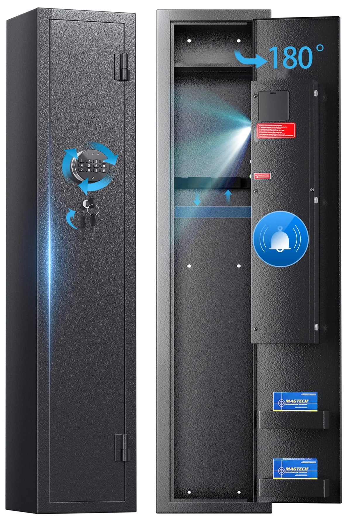 3-Gun Safe with LED Light, Digital Keypad, Alarm System M45385