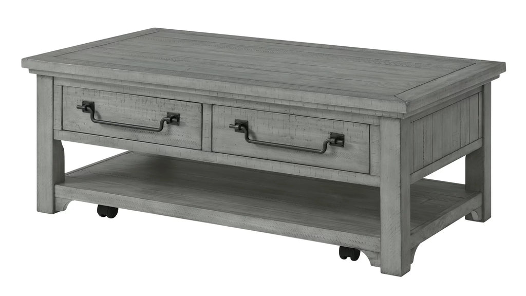 Dove Grey Solid Wood 2-Drawer Coffee Table S93294