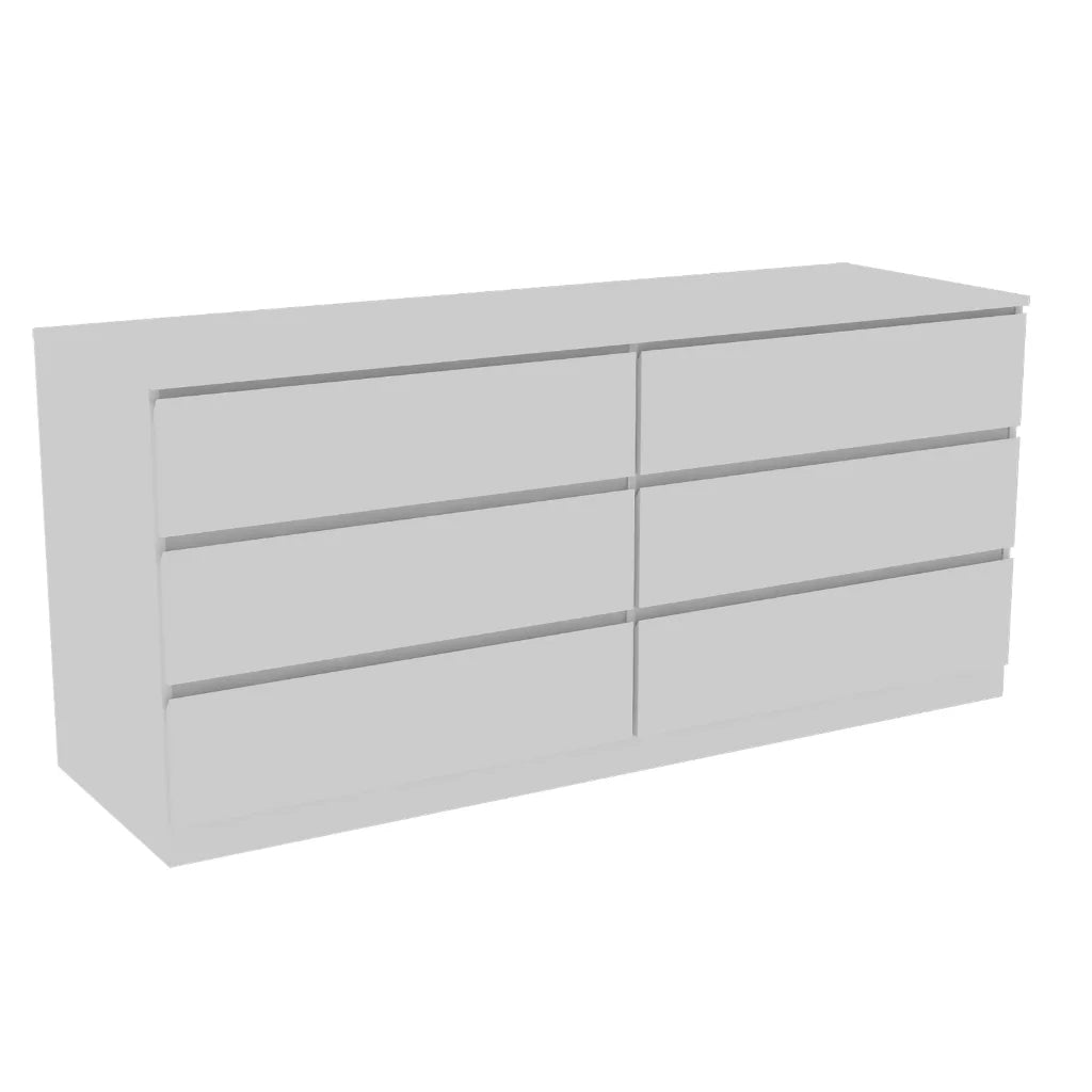 6 Drawer Double Dresser Light Gray S782
