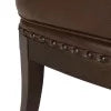 Dark Brown Upholstered Accent Chair with Nailhead Trim N8833