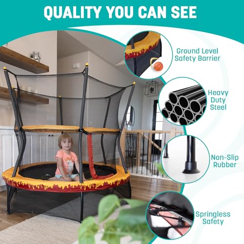 60" Mini Trampoline with Enclosure Net F2476
