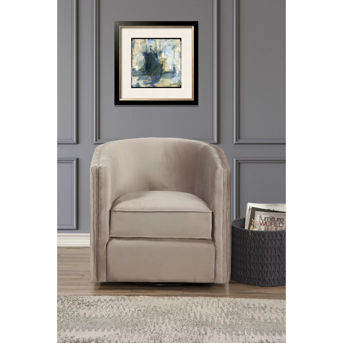 Light Grey Swivel Chair A219461