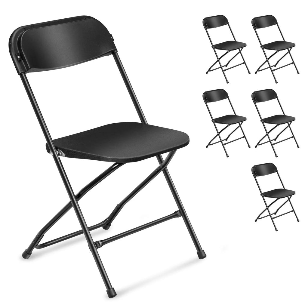 10 Pack Black Plastic Folding Chairs G540085
