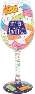 Hand-Painted Artisan Wine Glass 15 Ounce Multicolor S9186