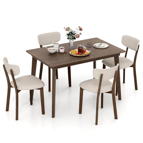 Mid-Century Modern Round 3-Piece Dining Table Set with 2 Chairs W93630