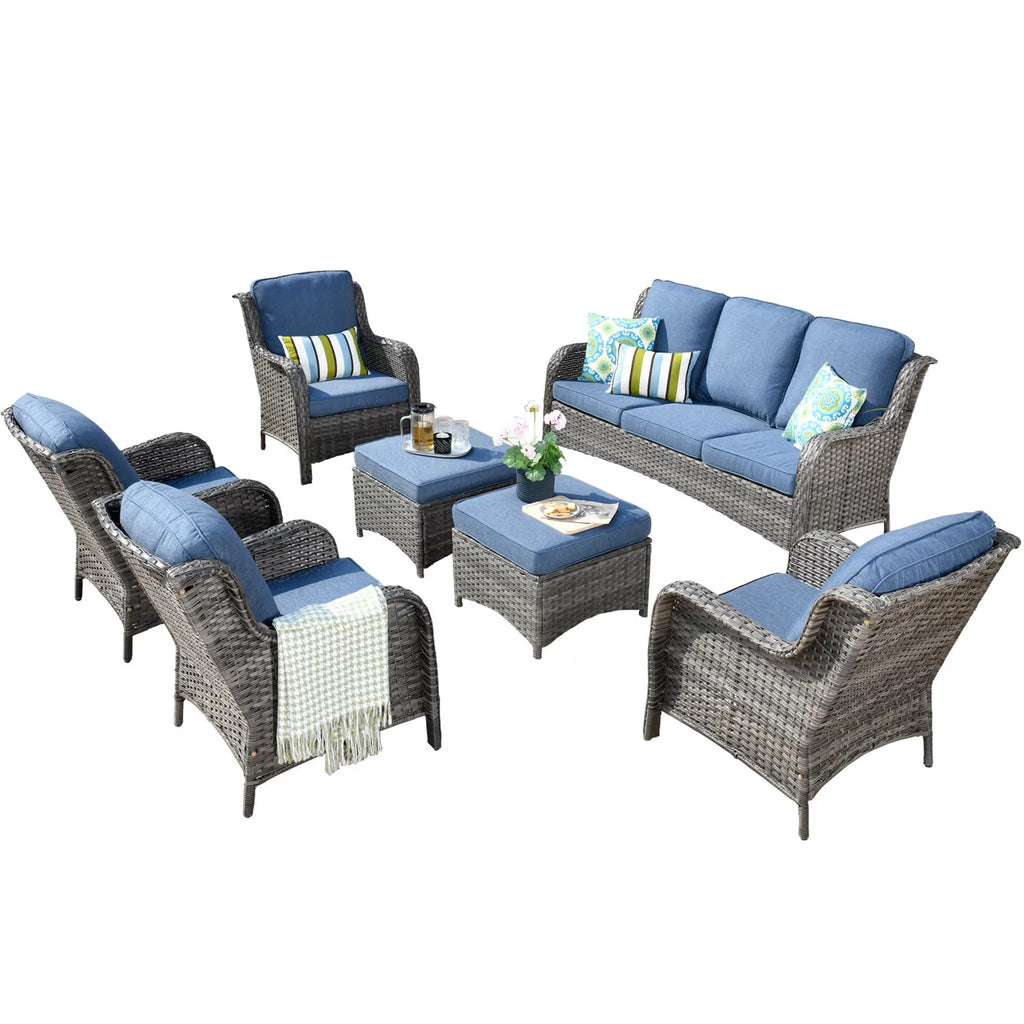 7 Pieces Wicker Rattan Sectional Sofa Z221