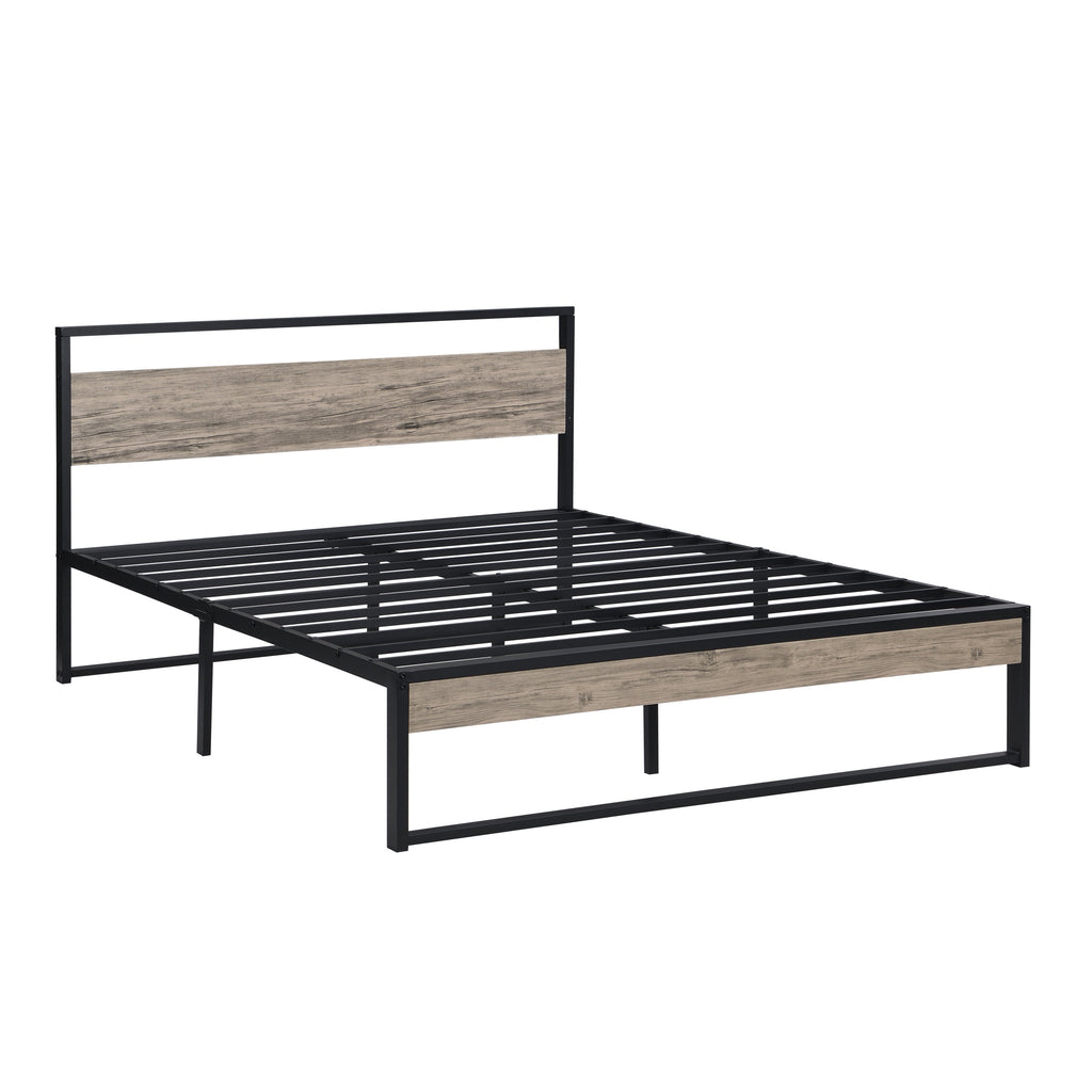 Queen Size Black Metal Bed Frame F9777