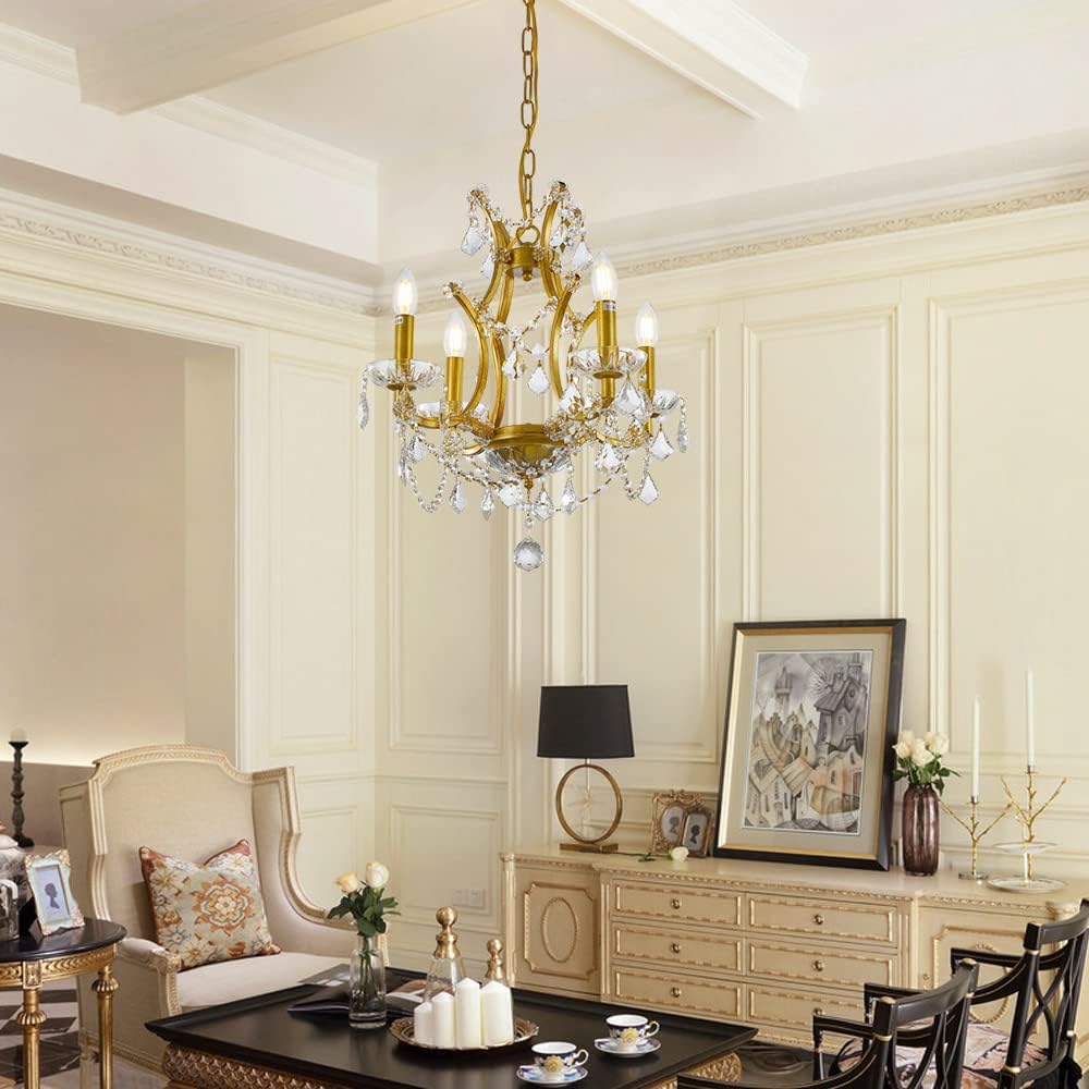 4-Light Gold Crystal Chandelier H84959