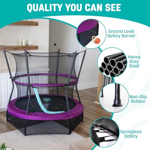 60" Mini Trampoline with Enclosure Net F2476