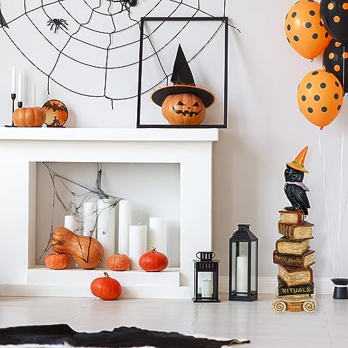 Black Owl on Stacked Books Tabletop Decoration A56388