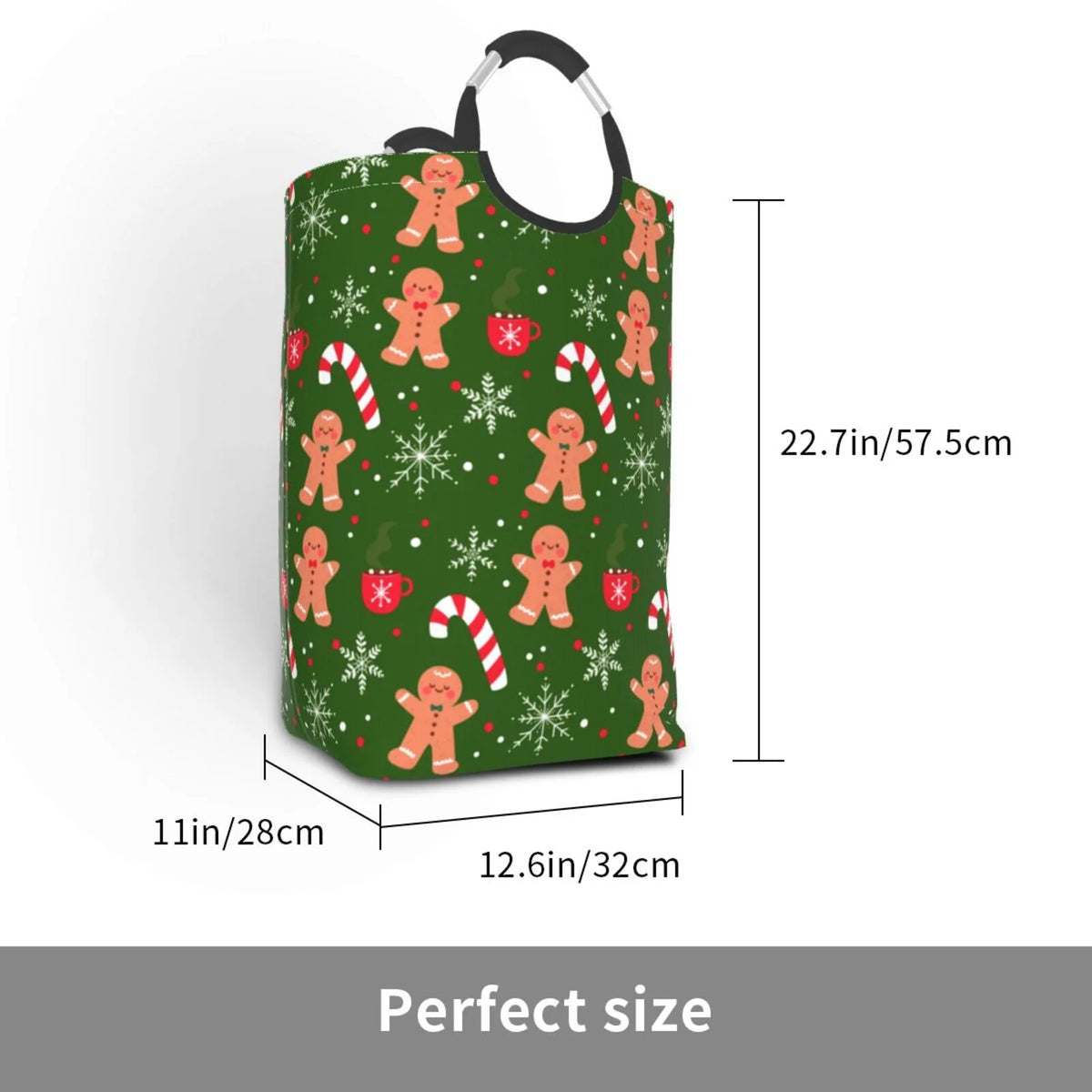 Collapsible Laundry Basket Hamper with Aluminum Handle, 50L T78327