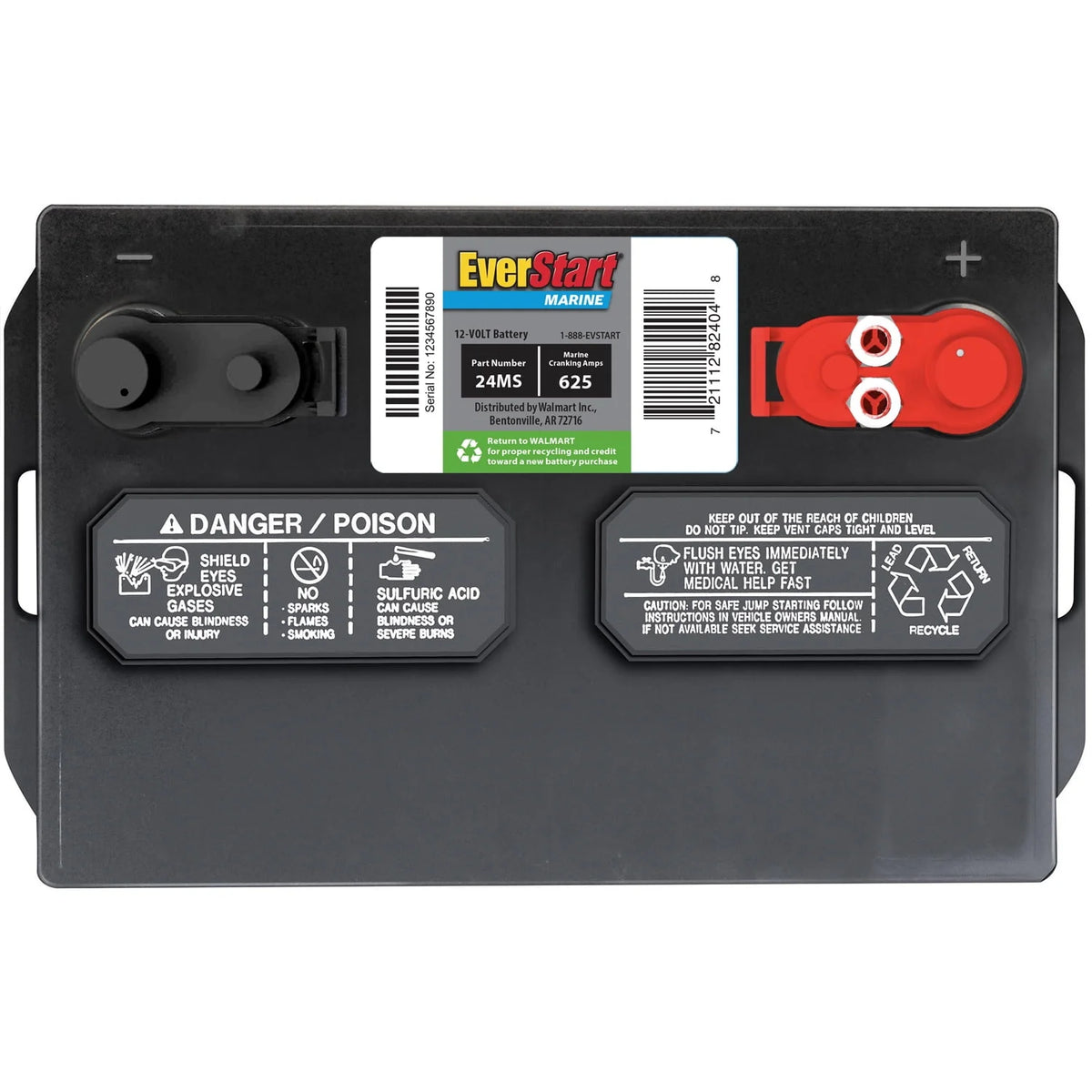 Lead Acid Marine Starting Battery Group Size 24MS 12 Volt 1000 MCA O97891