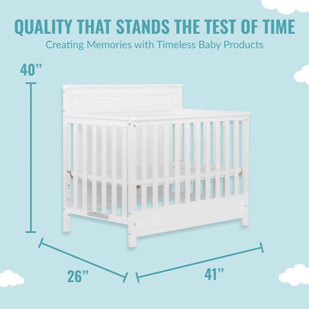White 4-in-1 Convertible Mini Crib K43760