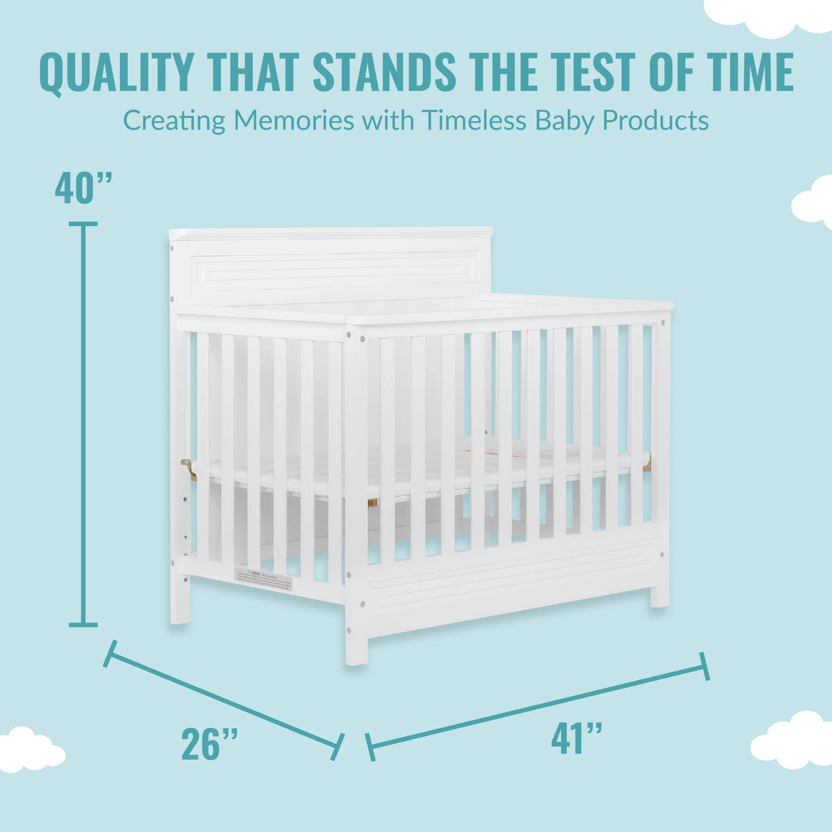 White 4-in-1 Convertible Mini Crib K43760