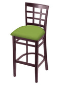 30x22 Bar Stool with Dark Cherry Finish and Kiwi Green Seat L68672