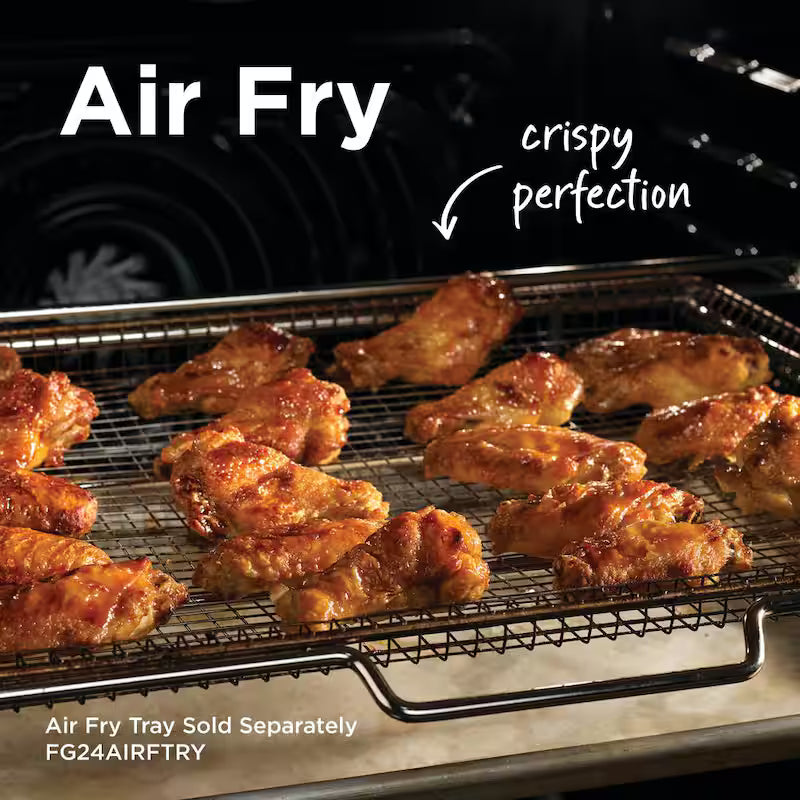 24 in. Single Gas Built-In Wall Oven with Air Fry Self-Cleaning in White P70791
