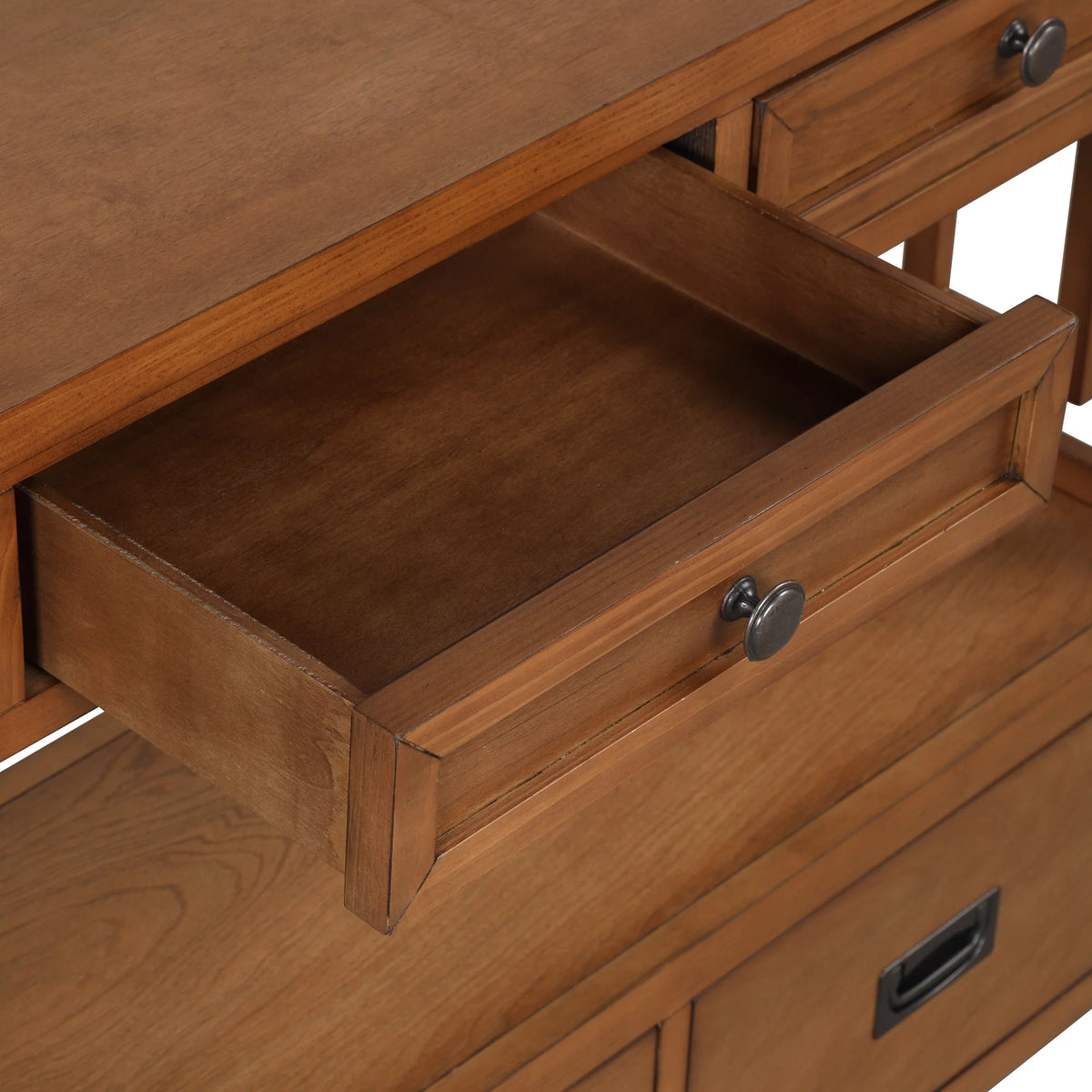 36'' Pine Wood Console Table with 4 Drawers & 1 Storage Shelf W9603