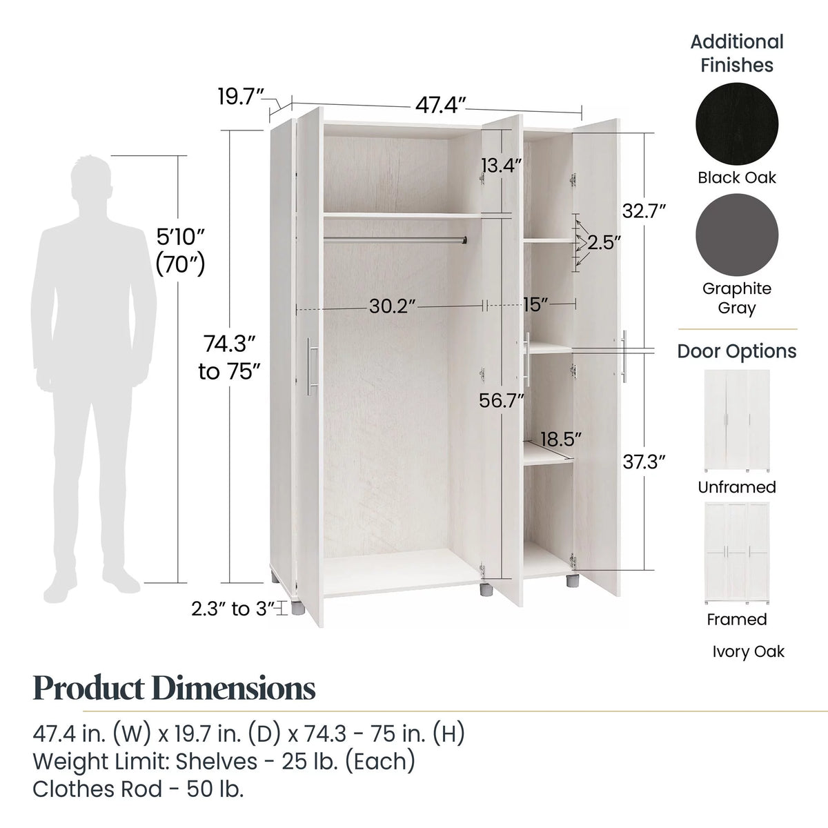 3 Door Wardrobe M8082
