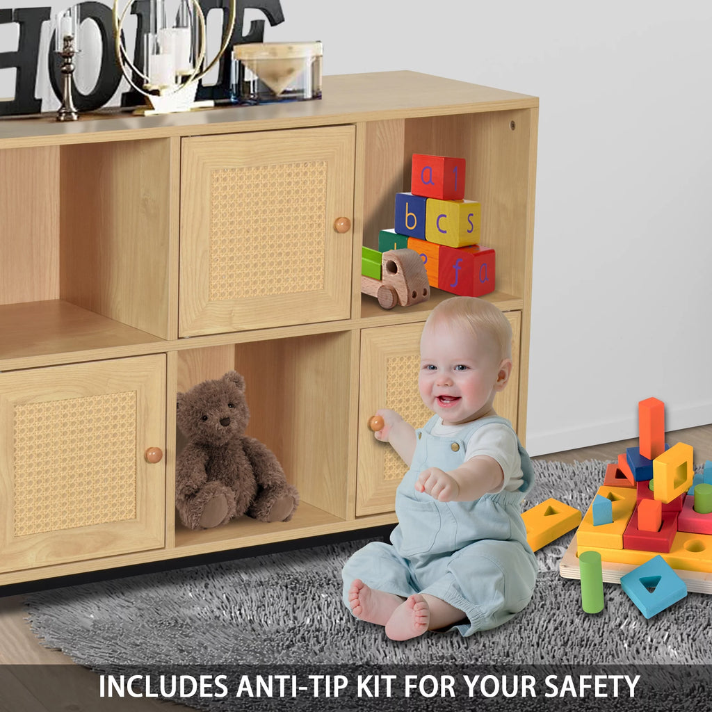 Cube Organizer Display Shelf with 3 Drawers J732832