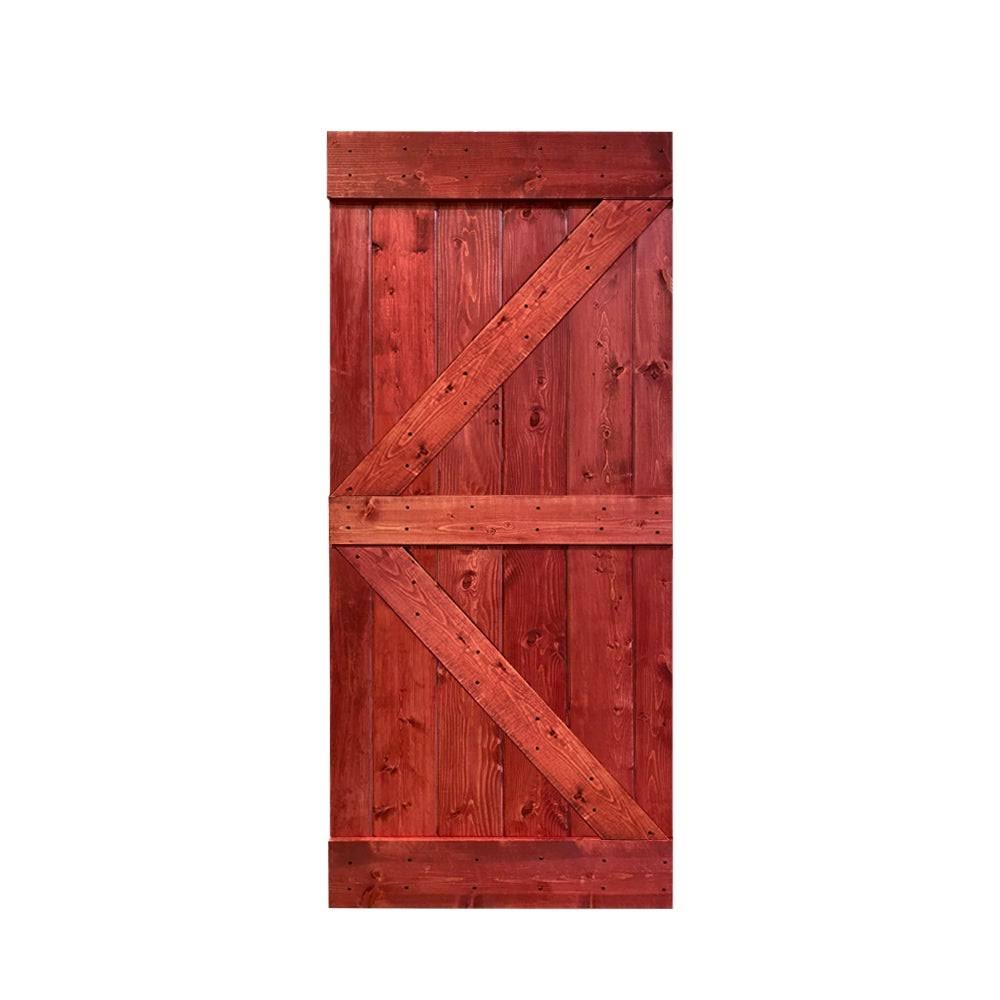42 in. x 84 in. Solid Pine Wood Interior Sliding Barn Door Slab Z80397