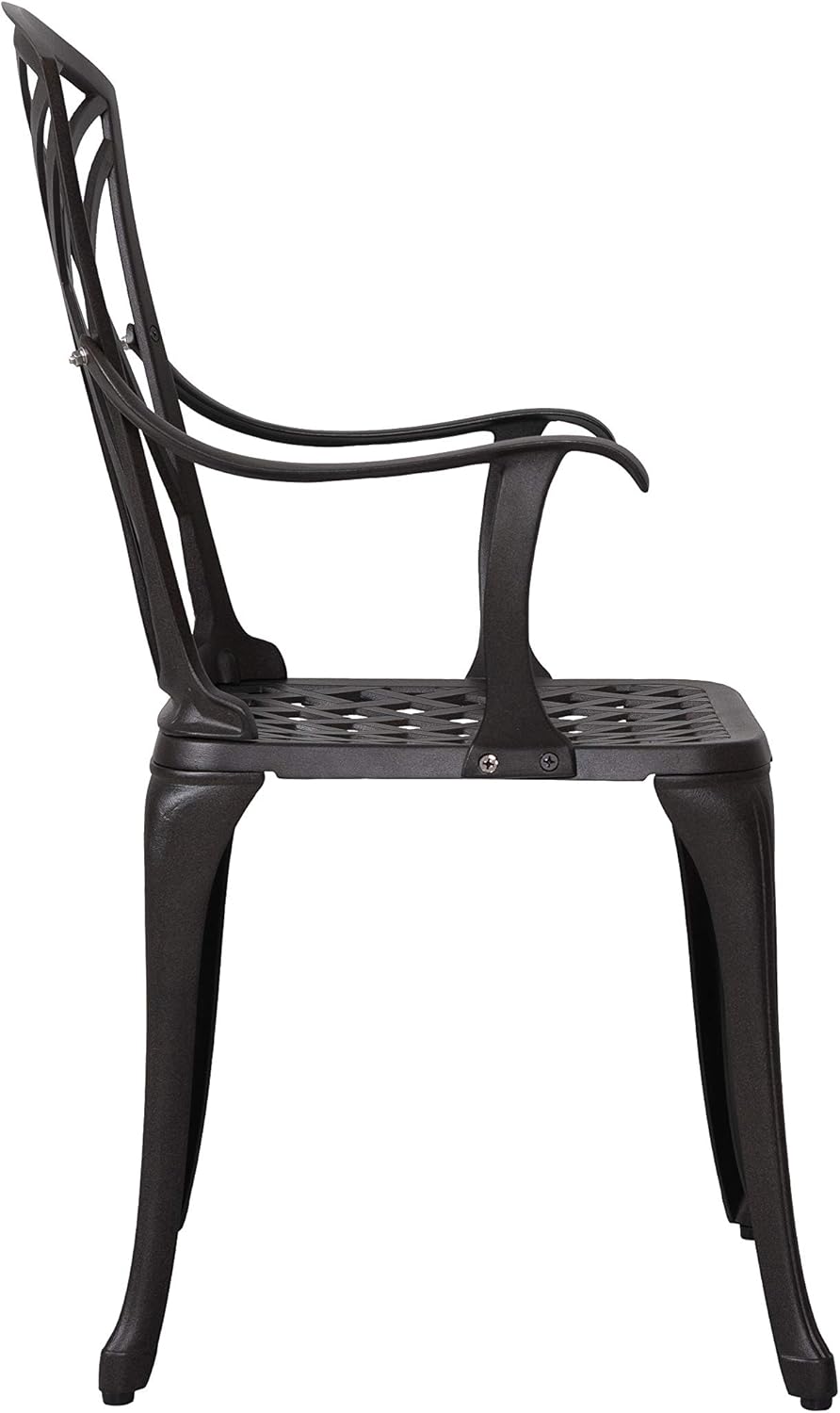 3 Piece Cast Aluminum Patio Bistro Set with Umbrella Hole U62789